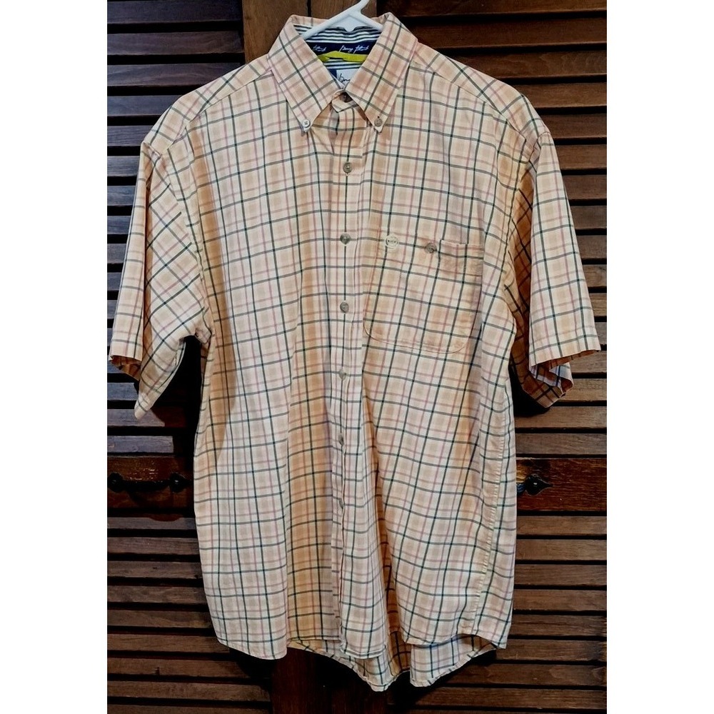 George Straight Wrangler Men's Plaid Short Sleeve Western Shirt Medium READ